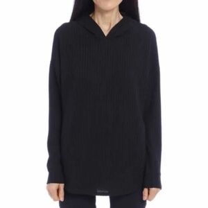 CHASER Black Waffle Thermal Knit Hoodie